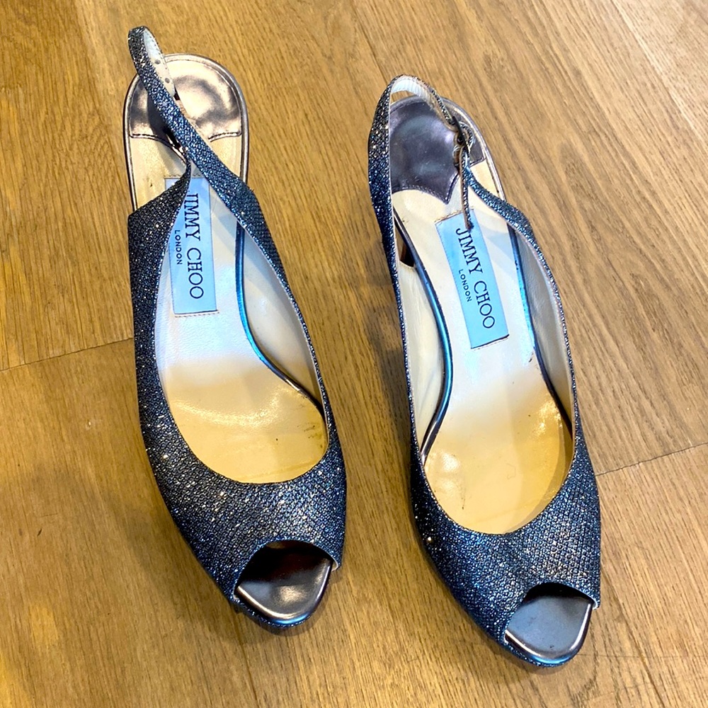 Jimmy Choo Glitter Sling Back Sandal